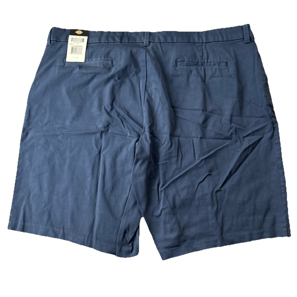 Dickies Womens Chino Shorts 24 Straight Navy Blue Mechanic FRW41RNV